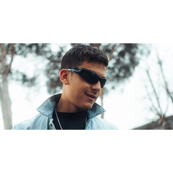 New BALENCIAGA Extreme Black Semi Rimless Wraparound BB0318S 001 Sunglasses Wome - Picture 4 of 6